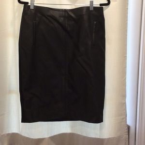 Chico’s black pencil skirt “leather”/ponte 0